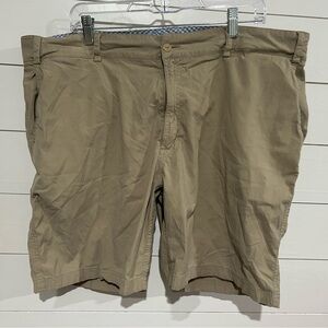 Men's Casual Tan Flat Front Shorts
